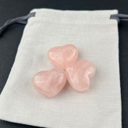 Rose Quartz Hearts - Medium