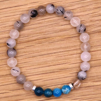 Tourmalated Quartz and Apatite Bracelet