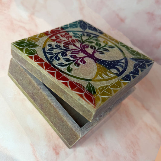 Tree of Life Soapstone Box