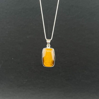 Tigers Eye and Sterling Silver Pendant