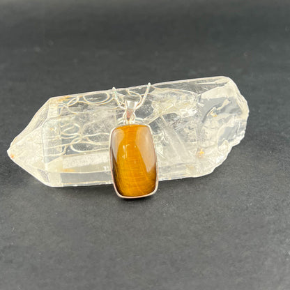 Tigers Eye and Sterling Silver Pendant