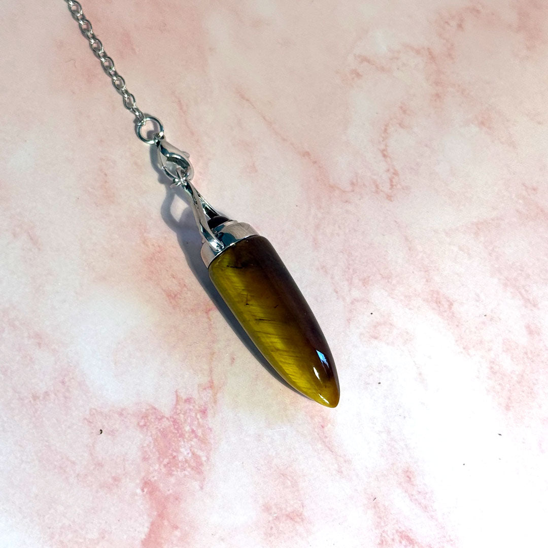 Crystal Bullet Pendulums - Howlite, Opalite, Amethyst, Lapis Lazuli and Tiger’s Eye