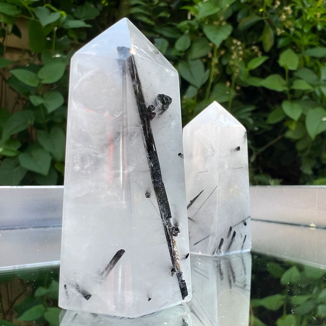 Tourmalinated Quartz Crystal Point