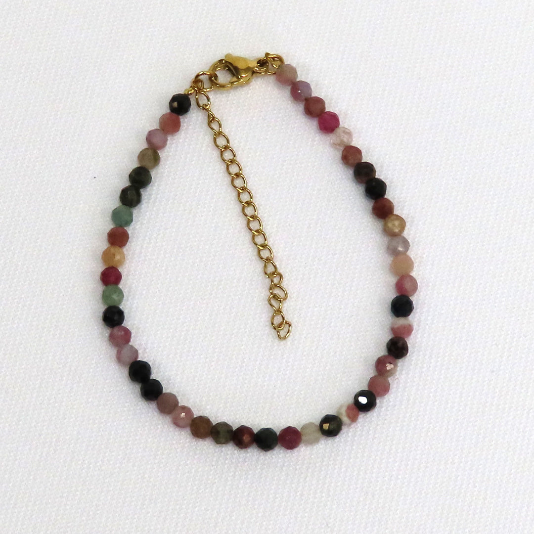 3mm Faceted Tourmaline Crystal Bracelets