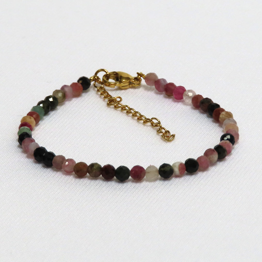 3mm Faceted Tourmaline Crystal Bracelets