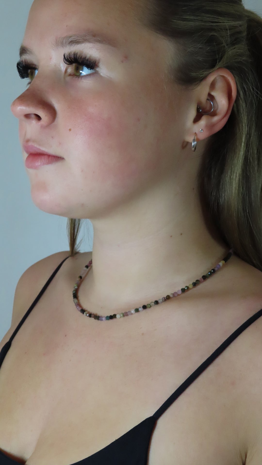 3mm Faceted Crystal Beaded Necklaces