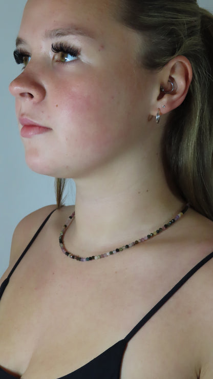 3mm Faceted Crystal Beaded Necklaces