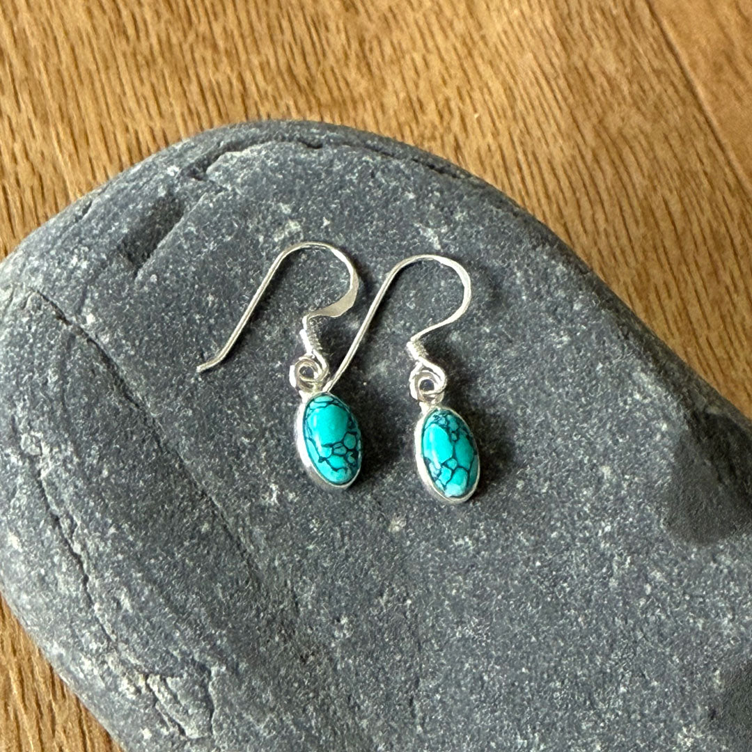 Small Turquoise and Silver Earrings