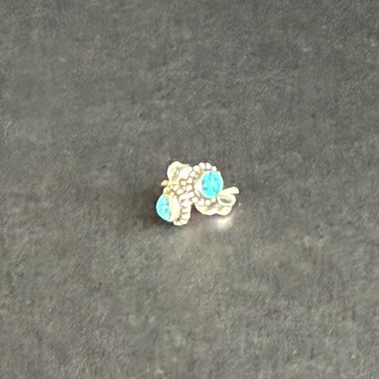 Mini Turquoise Silver Stud Earrings