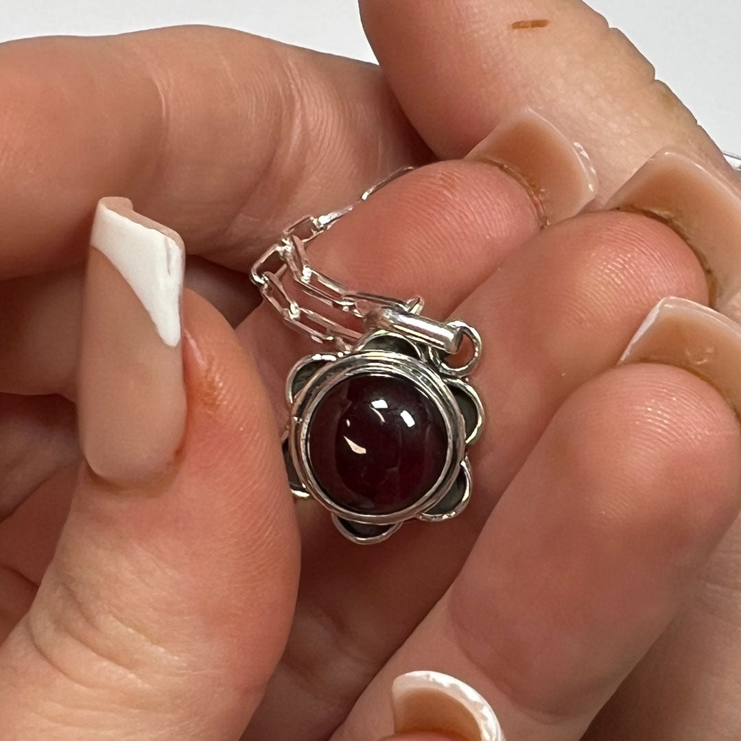 Sterling silver sale garnet pendant