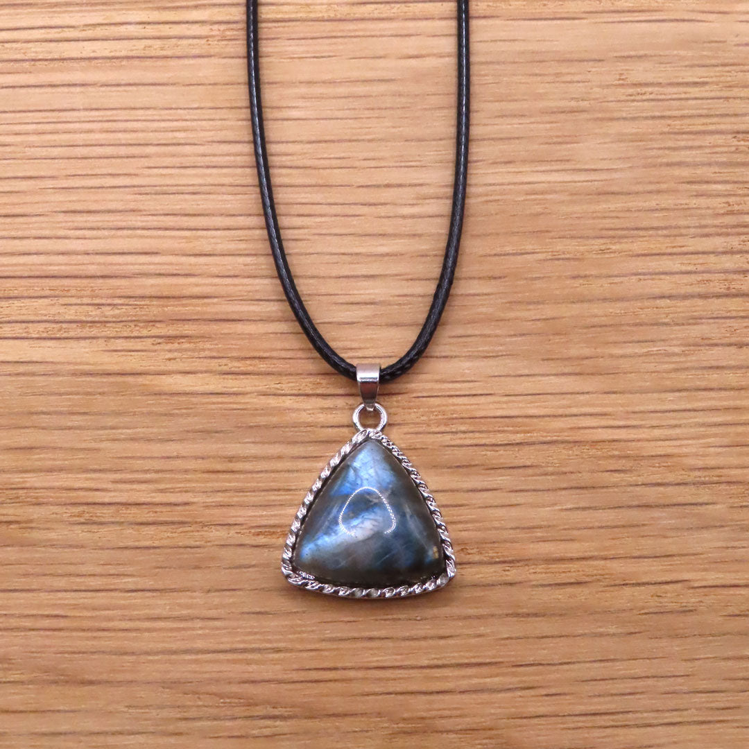 Labradorite triangle necklace