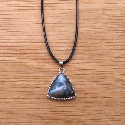 Labradorite triangle necklace