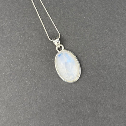 Handcrafted Moonstone and Silver Necklace Pendant