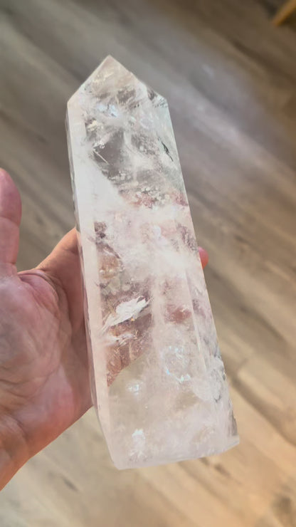 Clear Quartz Crystal Tower with Rainbow Inclusions - 1.15kg