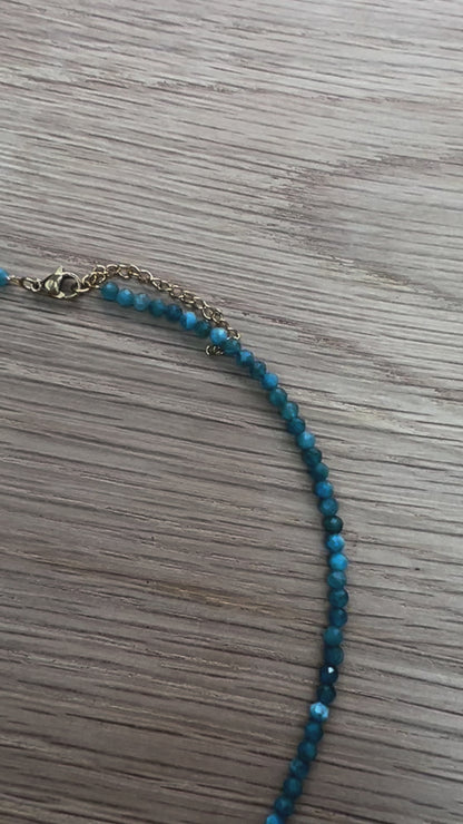 3mm Faceted Apatite Crystal Necklace