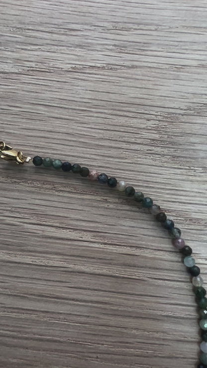 3mm Faceted Tourmaline Crystal Necklace