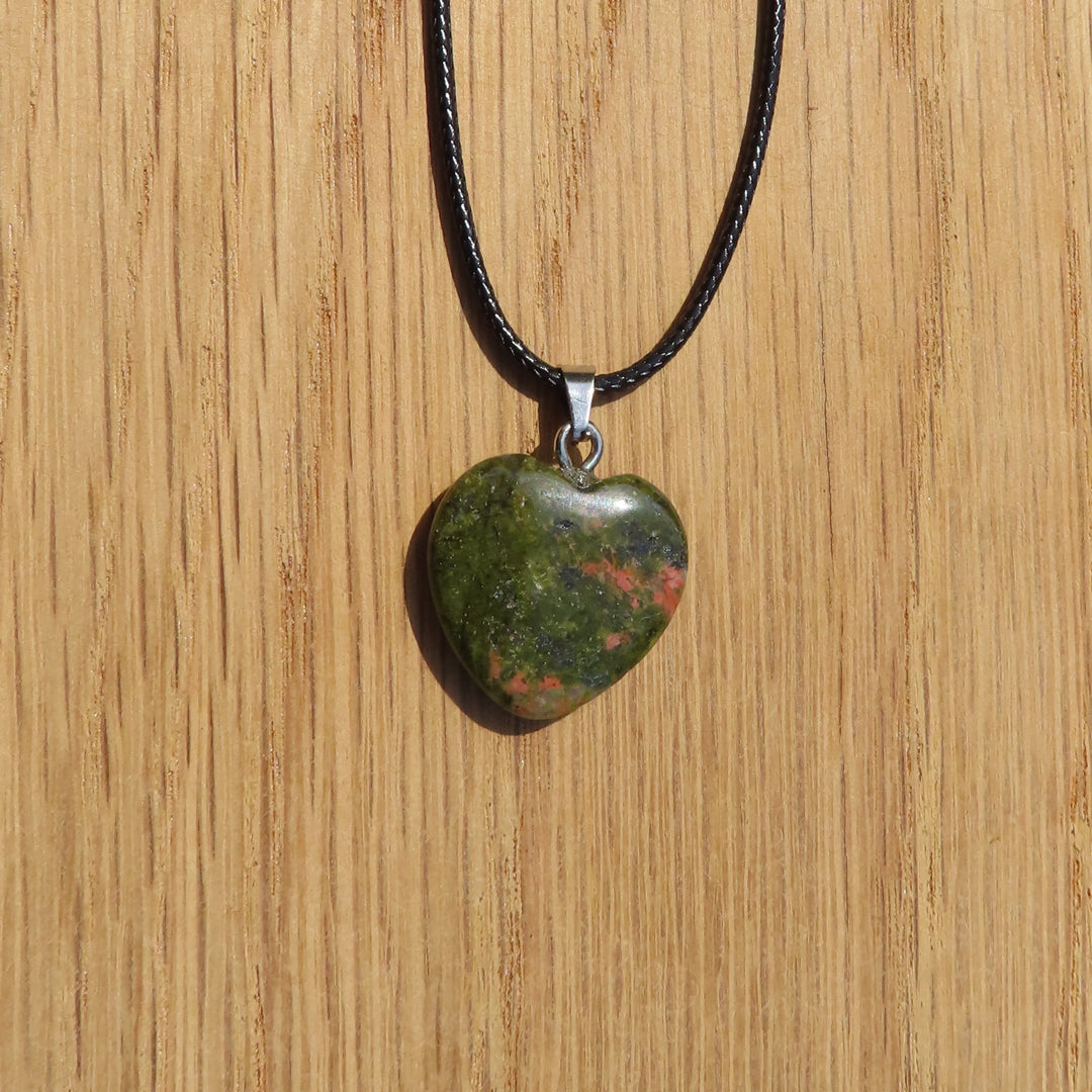 Unakite Heart Necklace