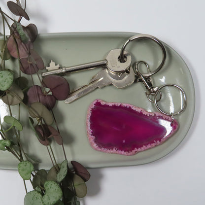 Agate Slice Keyrings