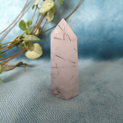 Tourmalinated Quartz Crystal Point