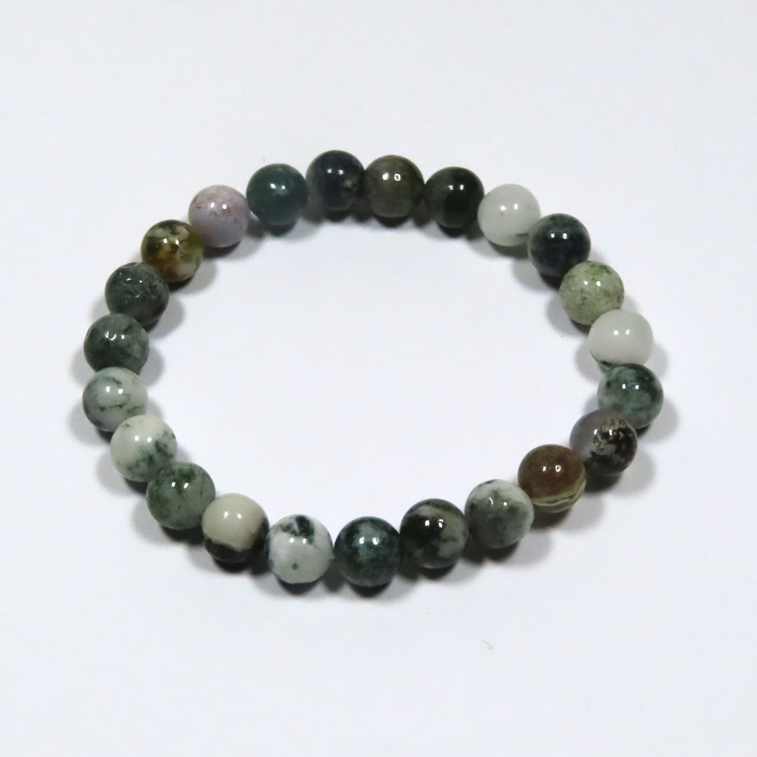 Tree Agate Bracelet 8mm Beads